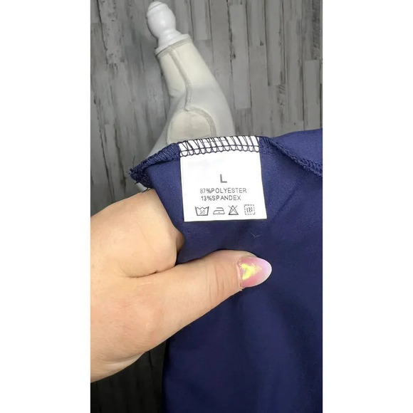 Women's Size‎ Large Sleeveless Blue Ruffle Hem Knee Length Athletic Dress - Picture 5 of 5